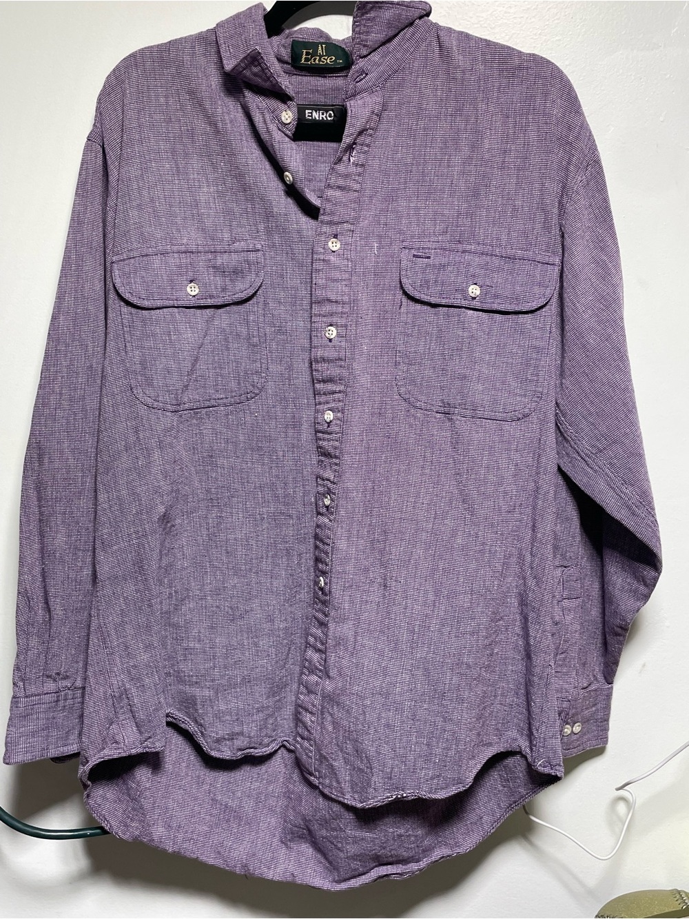 Men's Lavender Button-Down Casual Shirt